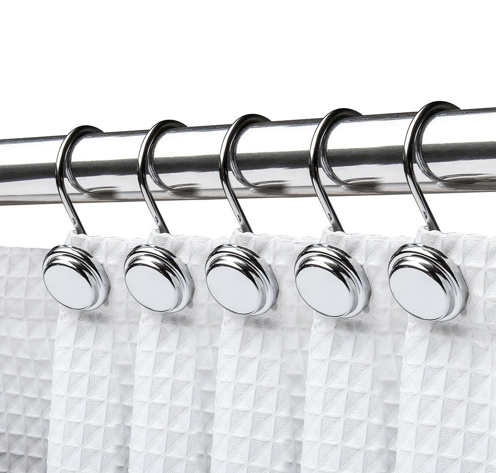 Loft97 HK14XX Shower Rings Hooks, Shower Curtain Rings Hooks for Bathroom, Rust Resistant Shower Curtain Hooks Rings, Set of 12
