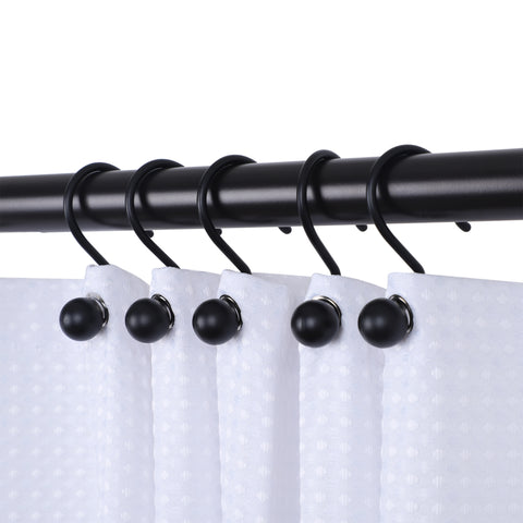 Loft97 HK7XX Ball Shower Curtain Hooks, Rustproof Aluminum Shower Curtain Hooks for Bathroom Shower Rods Curtains, Set of 12