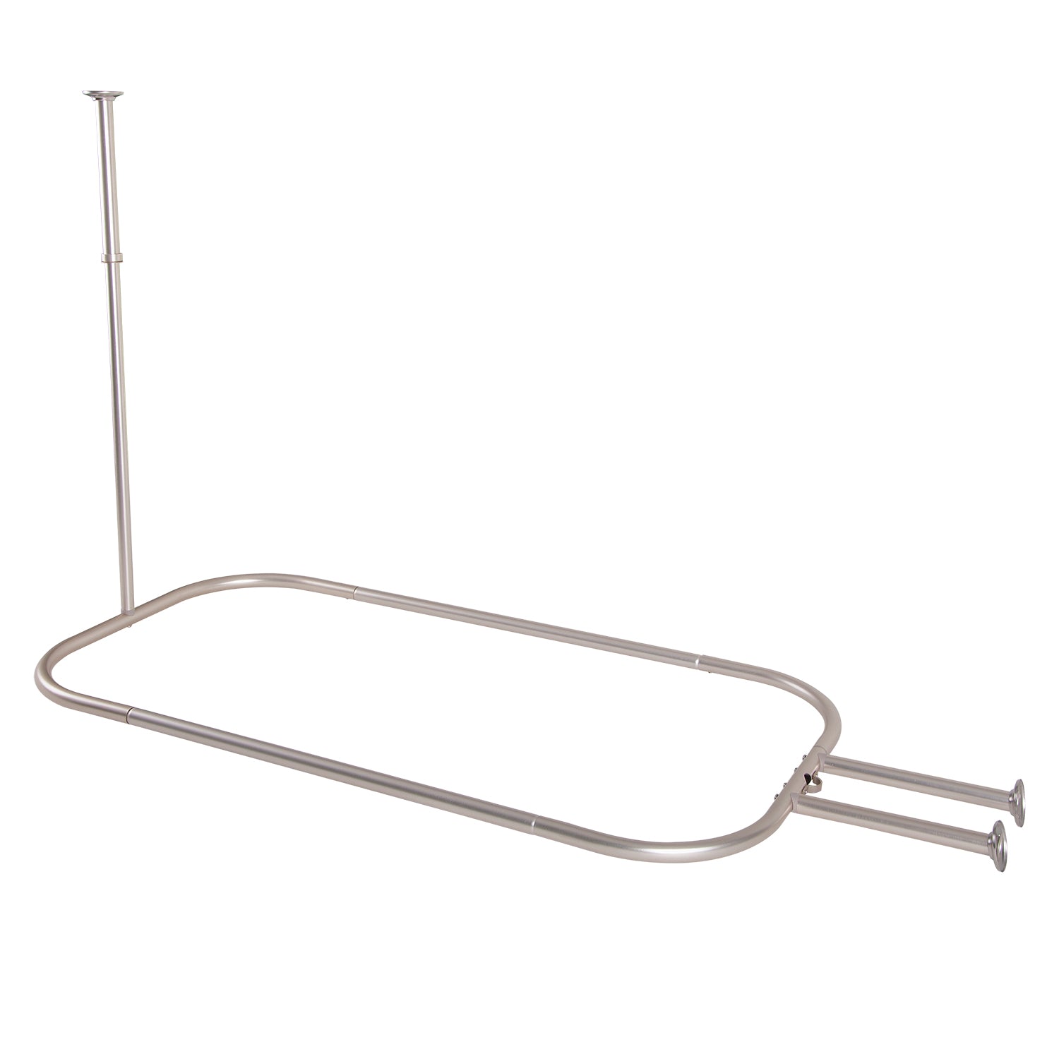 Loft97 HP1XX & HP2XX Rustproof Aluminum Hoop Shower Rod With Ceiling Support for Clawfoot Tub, 54 Inch Extra Large Size by 26 Inch