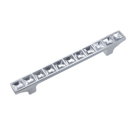 Loft97 HW289PLCH021 Gleam Grid 11 Crystal Cabinet Pull, 3.8" Center to Center, Polished Chrome