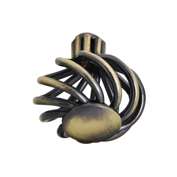 Aire Round Swirl Knob, Antique Brass or Brushed Nickel,  2 Sizes - Loft97 - 5