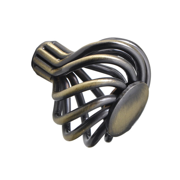 Aire Round Swirl Knob, Antique Brass or Brushed Nickel,  2 Sizes - Loft97 - 6