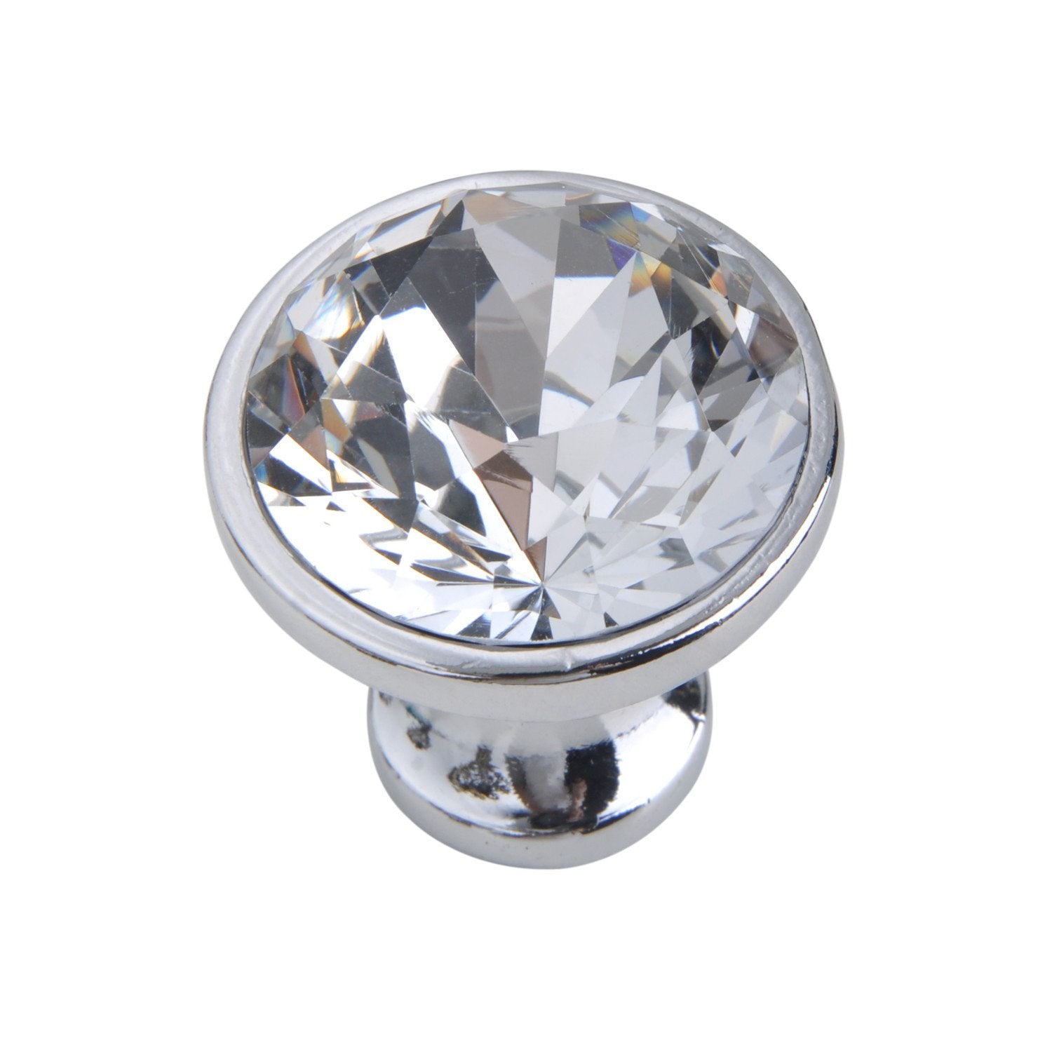 Gleam Polished Chrome and Crystal Cabinet Knob 1.25" - Loft97 - 1