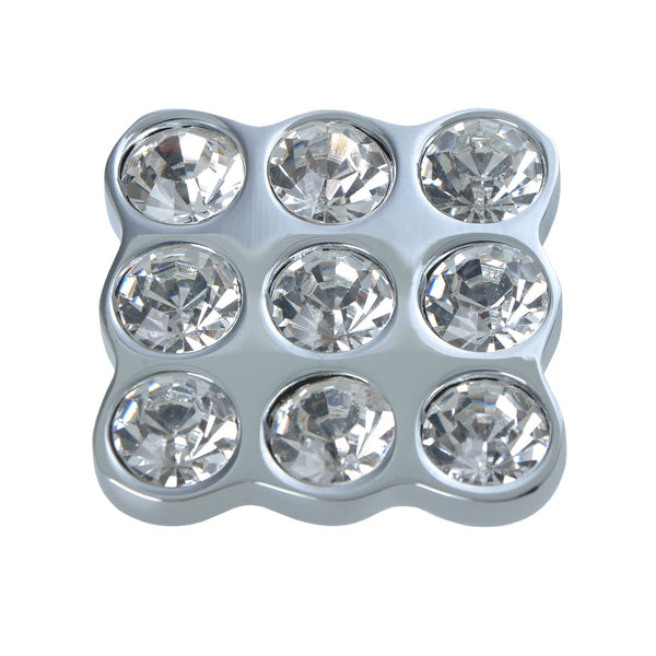 Gleam Polished Chrome, 9 Crystal Cabinet Knob 1.5" - Loft97 - 1