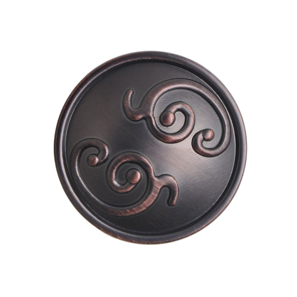 Loft97 HW342PLRB011 Roma Cabinet Ring Pull Knob - Decorative Cabinet Drop Pull Knobs for Cabinets and Drawers - Vintage Cabinet Hardware with Hand Finished Oil Rubbed Bronze - Metal Drawer Pull Knobs 1.3"