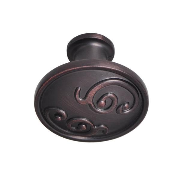 Loft97 HW342PLRB011 Roma Cabinet Knob, 1.3" Diameter, Oil Rubbed Bronze