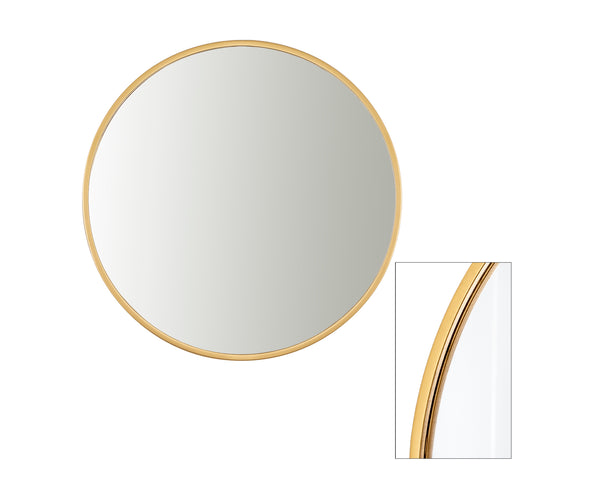 Loft97 MR5XX Bathroom Round Mirror, Wall-Mounted Bathroom Mirror, 24''Modern Metal Frame, Suitable for Wall Hanging Decoration, Dressing Table, Living Room, Bedroom