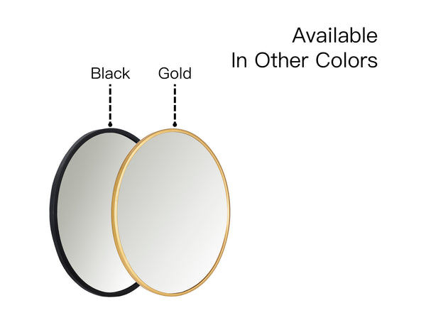 Loft97 MR5XX Bathroom Round Mirror, Wall-Mounted Bathroom Mirror, 24''Modern Metal Frame, Suitable for Wall Hanging Decoration, Dressing Table, Living Room, Bedroom