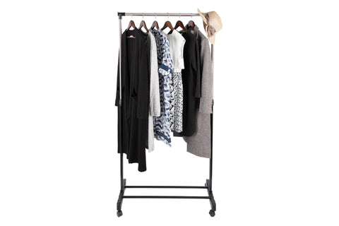 Loft97 R4SS 33.5"W Adjustable Clothes Garment Rack, Chrome/Black