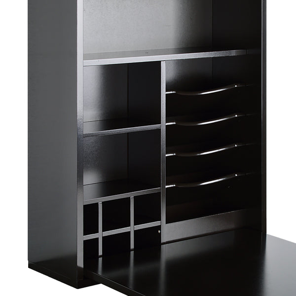 Loft97 SH0002CH201 Fold Down Desk Table Wall Cabinet With Chalkboard, Espresso