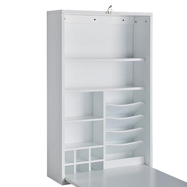 Fold Down Desk Table / Wall Cabinet with Chalkboard, White or Espresso - Loft97 - 16