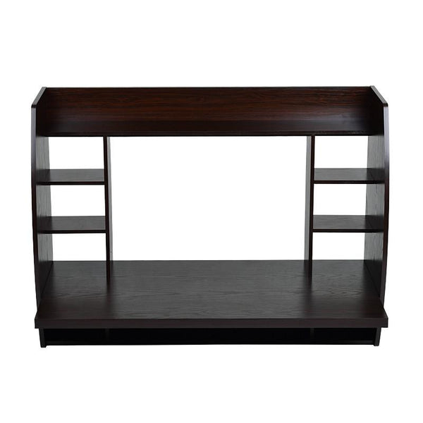 Melamine Floating Wall Mount Desk with Shelving, Storage Nooks, White or Espresso - Loft97 - 10