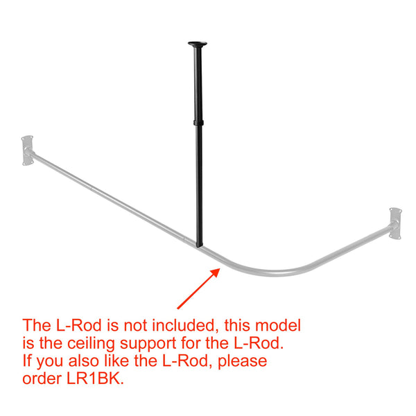 Loft97 VS1BK Rustproof L-Shaped Corner Rod Vertical Ceiling Support Bar, Black